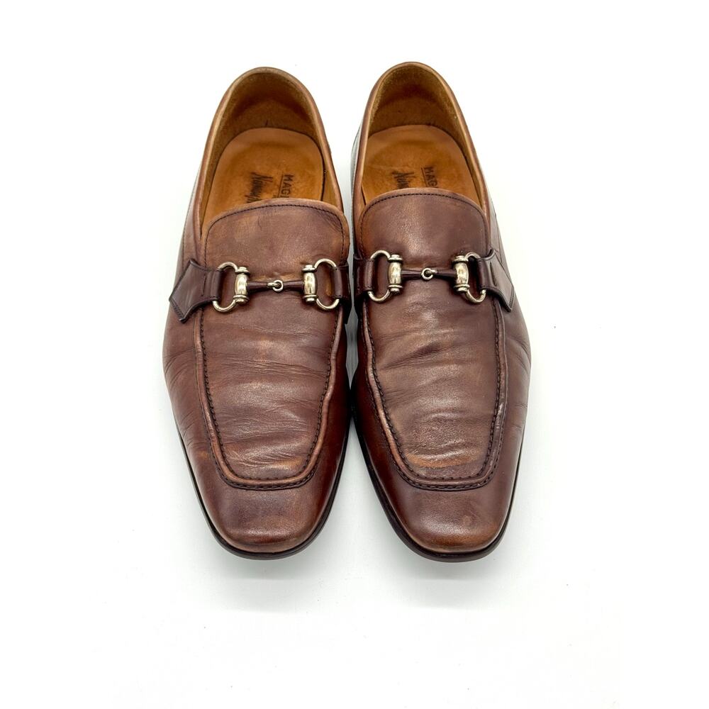Loafers - Men's Magnanni for Neiman Marcus Horsebit Brown Leather Spain Size 11M